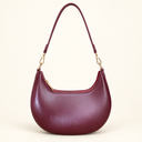 Burgundy Crescent Hobo Bag