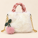 Ivory Fluffy Charm Bag