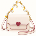 Heart Charm Dual-Strap Crossbody Bag