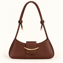 Chocolate Brown Knotted Strap Baguette Bag