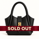 Classic Black Turn-Lock Mini Tote Bag